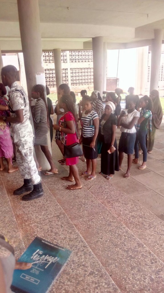 Idia Hall: Students Waiting to Vote